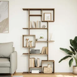 vidaXL Estanterías-Estantería madera de ingeniería roble artisian 92x29x188 cm