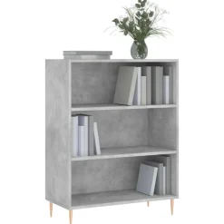 vidaXL Estantería madera de ingeniería gris hormigón 69,5x32,5x90 cm Gris hormig&oacute;n Sale