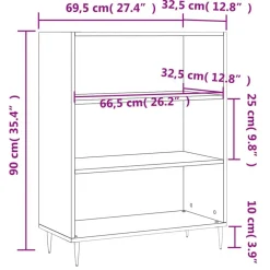 vidaXL Estantería madera de ingeniería gris hormigón 69,5x32,5x90 cm Gris hormig&oacute;n Sale
