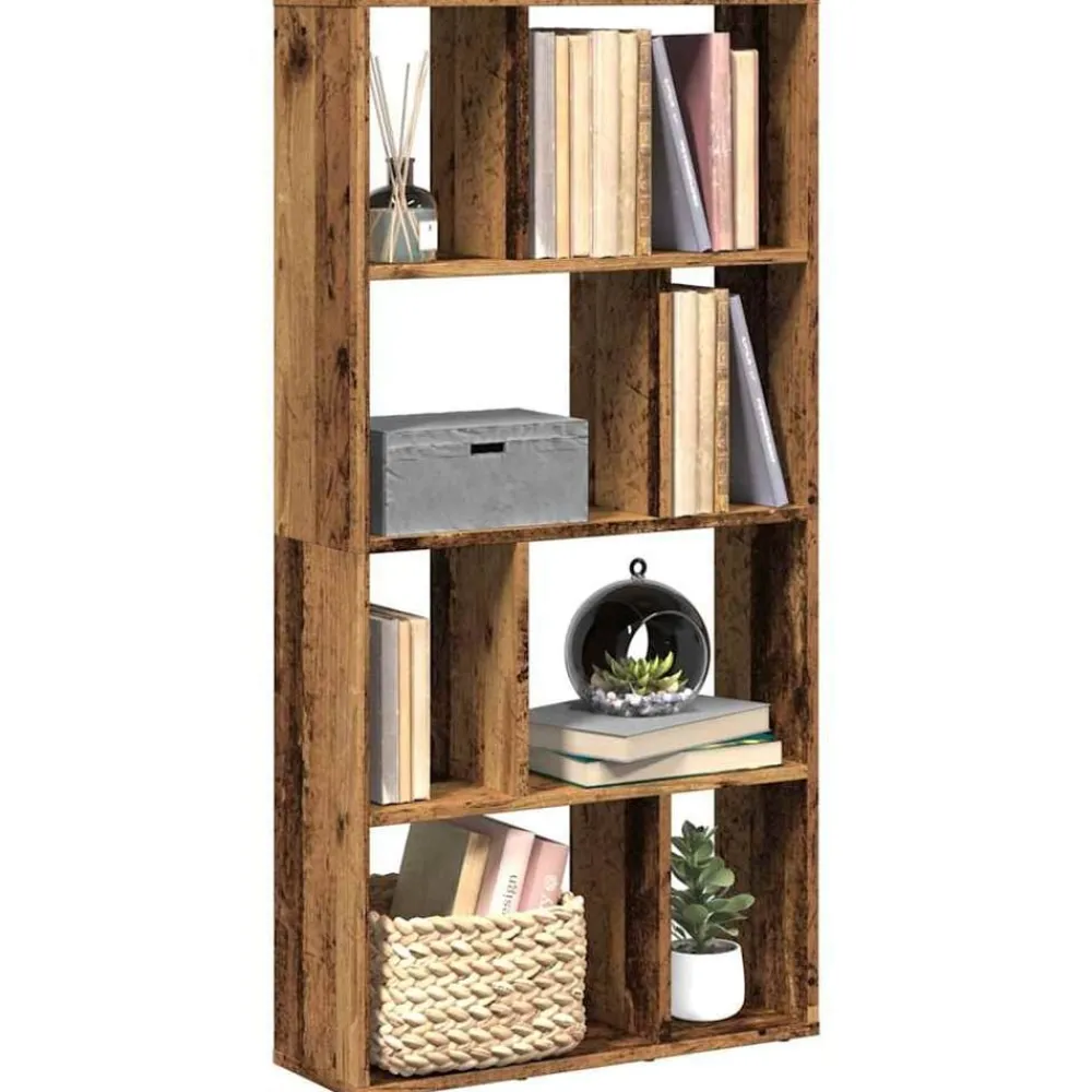 vidaXL Estantería madera de ingeniería color envejecido 60x20x120,5 cm Madera antigua Discount