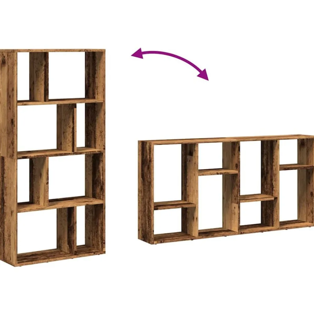 vidaXL Estantería madera de ingeniería color envejecido 60x20x120,5 cm Madera antigua Discount