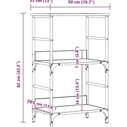 vidaXL Estanterías-Estantería madera de ingeniería 50x33x82 cm