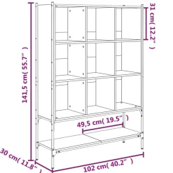 vidaXL Estanterías-Estantería madera de ingeniería 102x30x141,5 cm