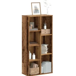 vidaXL Estanterías-Estantería madera de ingeniería color envejecido 50x25x105 cm