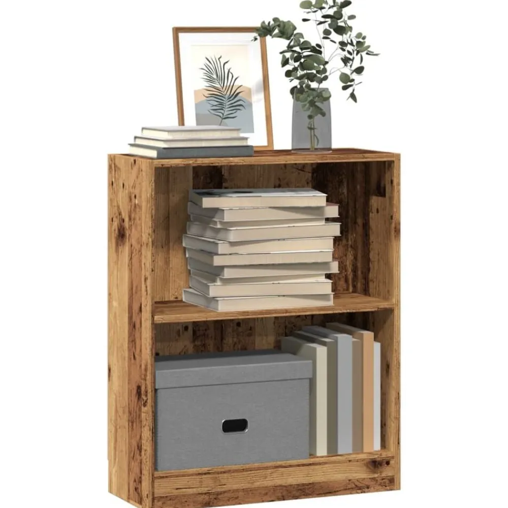 vidaXL Estantería madera de ingeniería color envejecido 60x24x76 cm Madera antigua Discount
