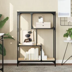 vidaXL Estantería madera de ingeniería acero 81x36x115 cm Roble Sonoma Sale