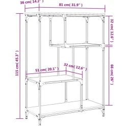 vidaXL Estantería madera de ingeniería acero 81x36x115 cm Roble Sonoma Sale