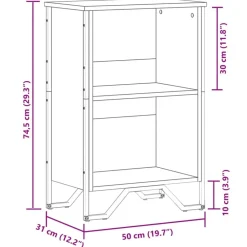 vidaXL Estanterías-Estantería madera de ingeniería 50x31x74,5 cm
