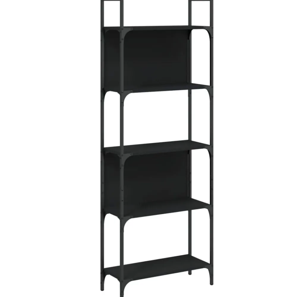 vidaXL Estantería madera de ingeniería negra 155,5x24x166,5 cm Negro Hot