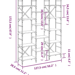 vidaXL Estanterías-Estantería madera de ingeniería 127,5x28,5x172,5 cm
