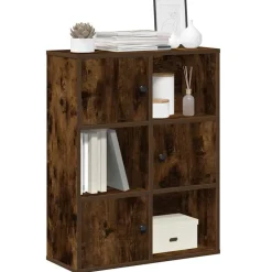vidaXL Estantería madera de ingeniería 60x24x76,5 cm Roble ahumado