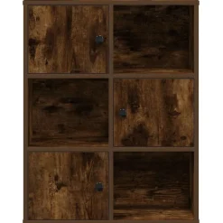vidaXL Estantería madera de ingeniería 60x24x76,5 cm Roble ahumado