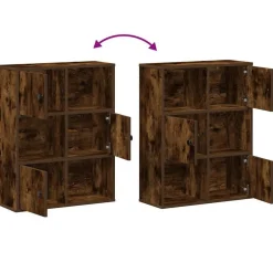 vidaXL Estantería madera de ingeniería 60x24x76,5 cm Roble ahumado