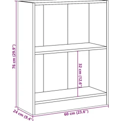 vidaXL Estanterías-Estantería madera de ingeniería 60x24x76 cm