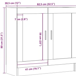 vidaXL Estantería madera ingeniería madera envejecida 82,5x30,5x80 cm Madera antigua New