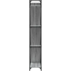 vidaXL Estantería madera ingeniería y metal 79x30x180 cm Gris sonoma Discount