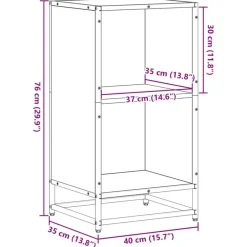 vidaXL Estanterías-Estantería madera ingeniería negra 40x35x76 cm