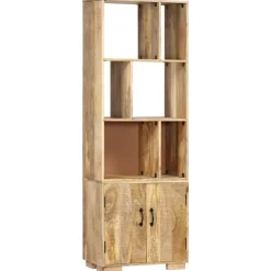 vidaXL Estantería madera maciza de mango 60x35x180 cm Marr&oacute;n Outlet