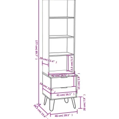 vidaXL Estanterías-Estantería New York madera maciza de pino