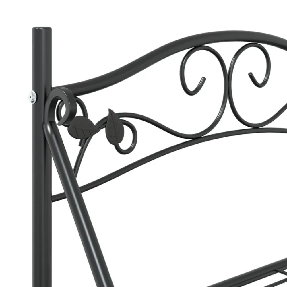 vidaXL Jardín-Estantería para flores acero negro 56x30x96 cm