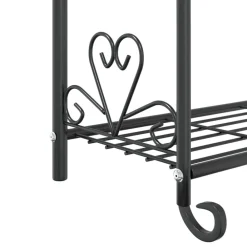 vidaXL Jardín-Estantería para flores acero negro 56x30x96 cm