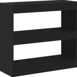 vidaXL Estantería para libros 2 pcs 80 x 30 x 72 cm Roble negro Discount