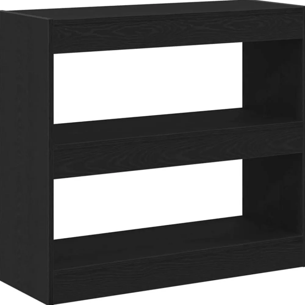 vidaXL Estantería para libros 2 pcs 80 x 30 x 72 cm Roble negro Discount