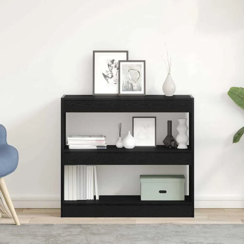 vidaXL Estantería para libros 2 pcs 80 x 30 x 72 cm Roble negro Discount