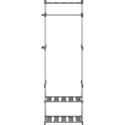 vidaXL Accesorios De Bricolaje-Estantería para ropa 3 alturas aluminio plateado 59x29x192 cm