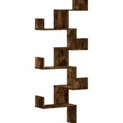 vidaXL Estanterías-Estantería pared de esquina madera 45x45x147 cm