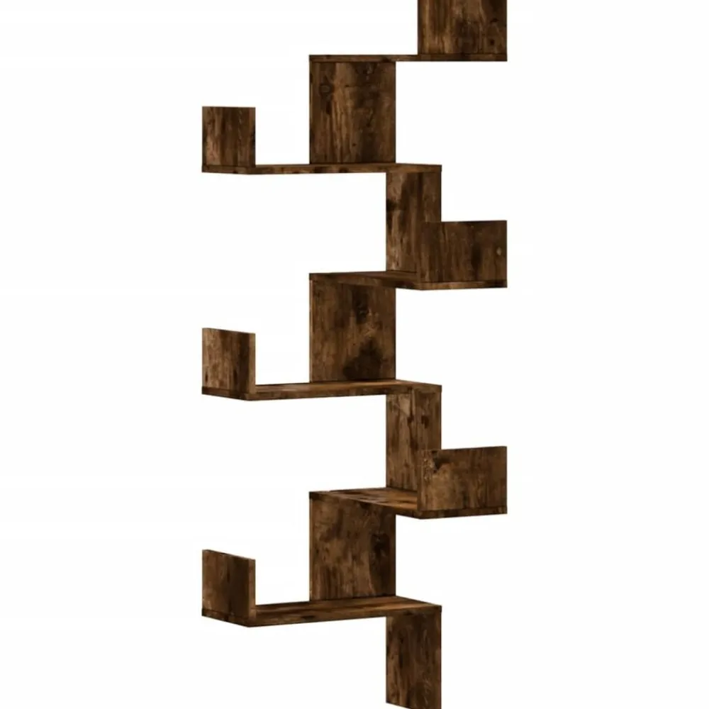 vidaXL Estanterías-Estantería pared de esquina madera 45x45x147 cm