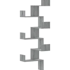 vidaXL Estantería pared de esquina madera 45x45x147 cm Gris sonoma