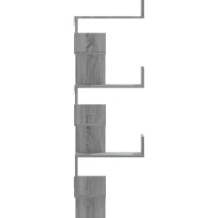 vidaXL Estantería pared de esquina madera 45x45x147 cm Gris sonoma