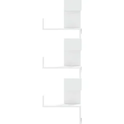 vidaXL Estantería pared esquina madera ingeniería 45x45x147 cm Blanco Outlet