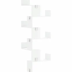vidaXL Estantería pared esquina madera ingeniería 45x45x147 cm Blanco Outlet