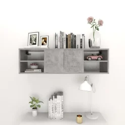 vidaXL Estantería pared madera contrachapada gris hormigón 102x30x29cm Gris hormig&oacute;n Sale
