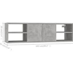 vidaXL Estantería pared madera contrachapada gris hormigón 102x30x29cm Gris hormig&oacute;n Sale