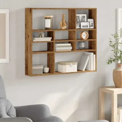 vidaXL Estanterías-Estantería pared madera contrachapada 90x16x78cm