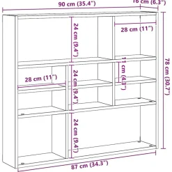 vidaXL Estanterías-Estantería pared madera contrachapada 90x16x78cm