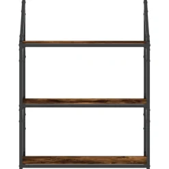 vidaXL Estantería pared madera ingeniería 60x21x78,5 cm Roble ahumado Discount