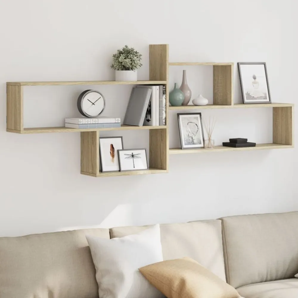 vidaXL Estanterías-Estantería pared madera ingeniería 167,5x18x68 cm
