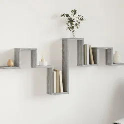 vidaXL Estanterías-Estantería pared madera ingeniería 104,5x10x43 cm