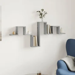 vidaXL Estanterías-Estantería pared madera ingeniería 104,5x10x43 cm