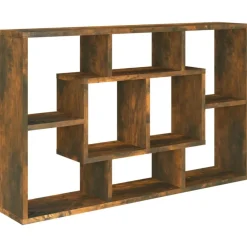 vidaXL Estantería pared madera ingeniería 85x16x52,5 cm Roble ahumado Outlet