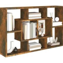 vidaXL Estantería pared madera ingeniería 85x16x52,5 cm Roble ahumado Outlet
