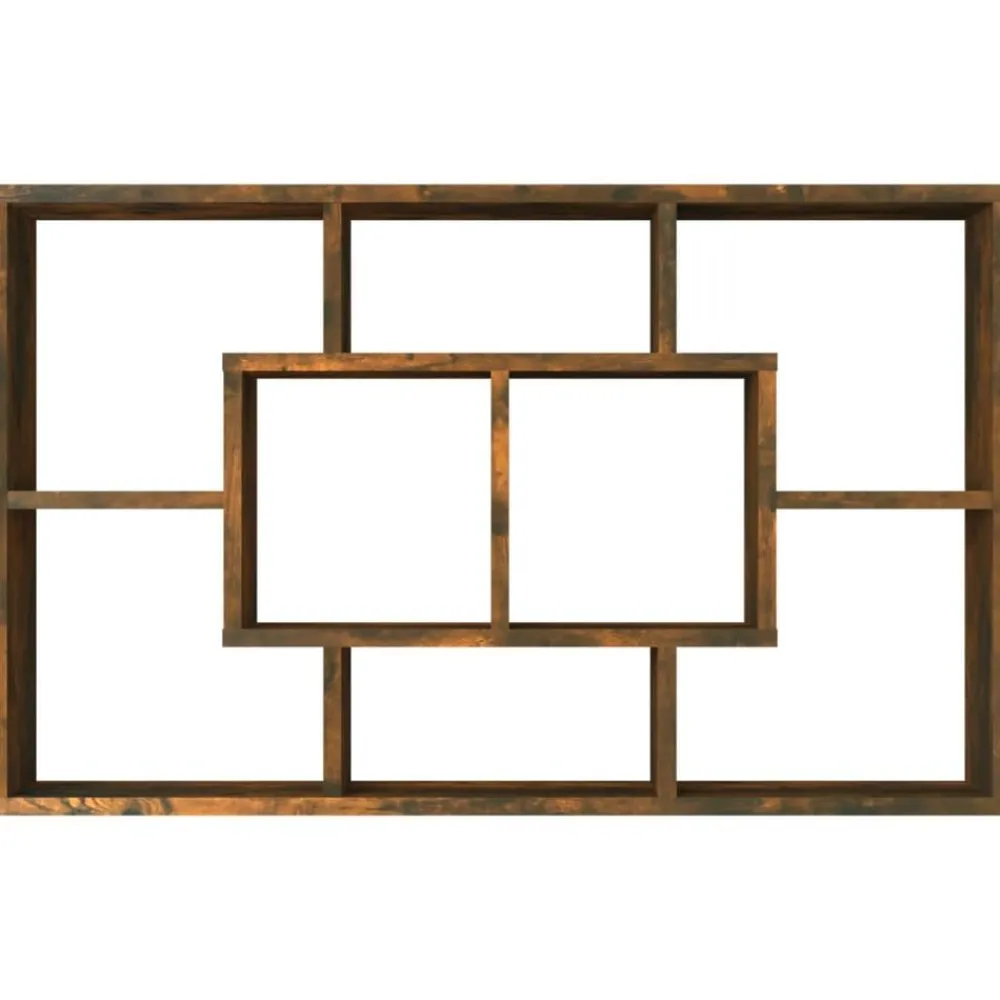 vidaXL Estantería pared madera ingeniería 85x16x52,5 cm Roble ahumado Outlet