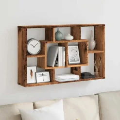 vidaXL Armarios Y Almacenamiento-Estantería pared madera contrachapada madera vieja 85x16x52,5cm