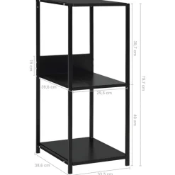 vidaXL Estantería pequeña madera de ingeniería 33,5x39,6x79,7 cm Negro Hot