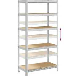 vidaXL Estantería resistente 5 niveles madera de ingeniería y acero Plateado Clearance