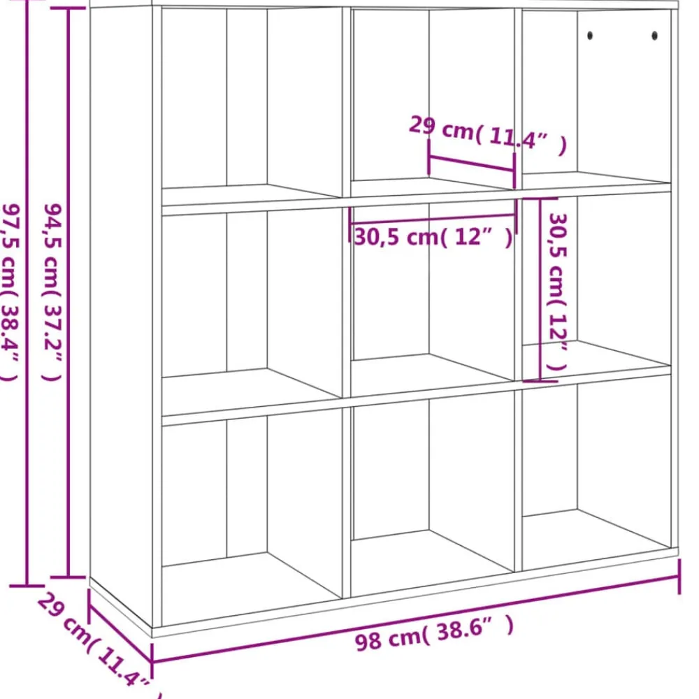 vidaXL Estanterías-Estantería 98x29x97,5 cm
